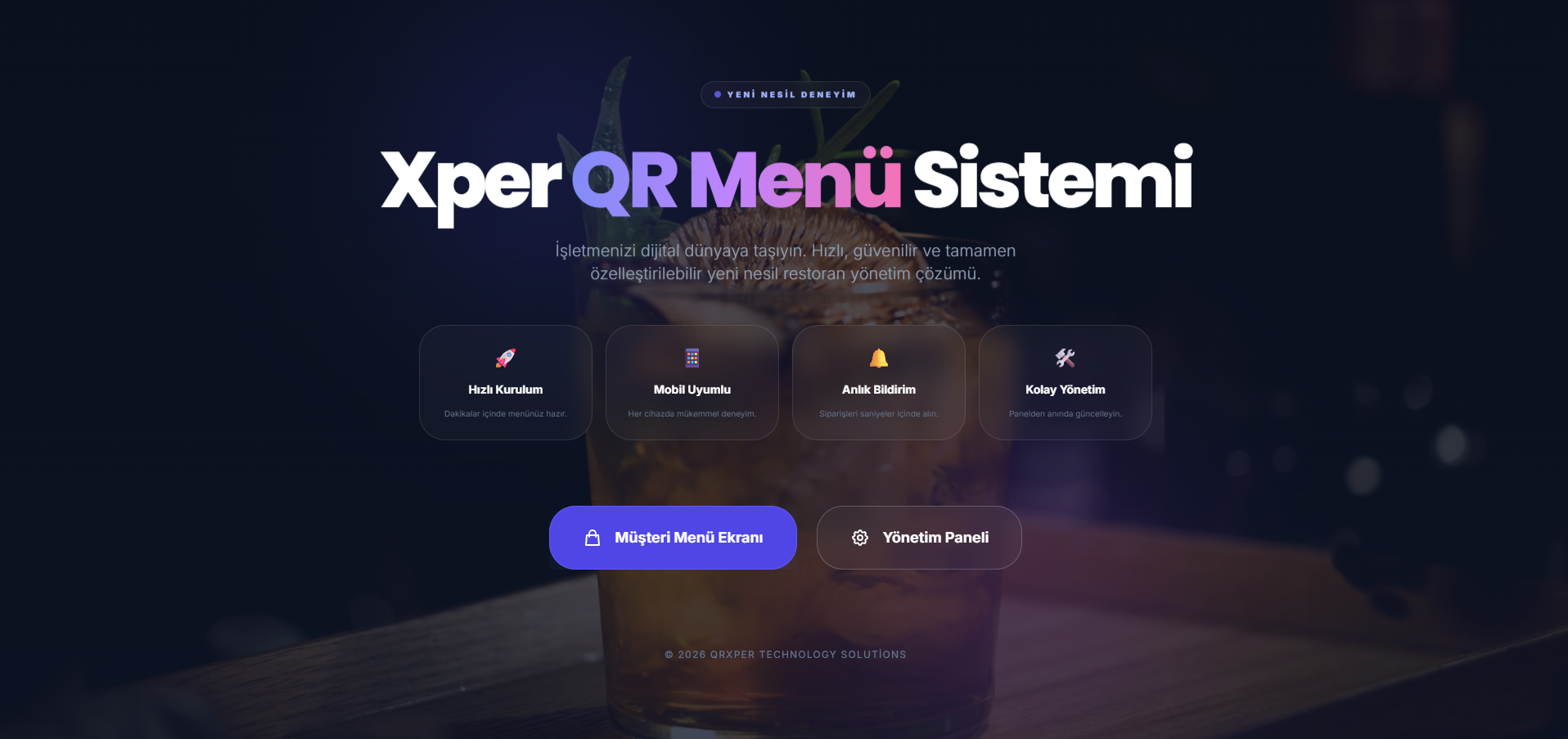Xper QR Menü Sistemi